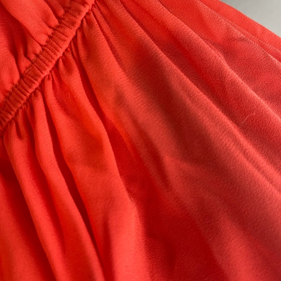 Coral maxi dress with navy and white accents - Picture 3 of 4
